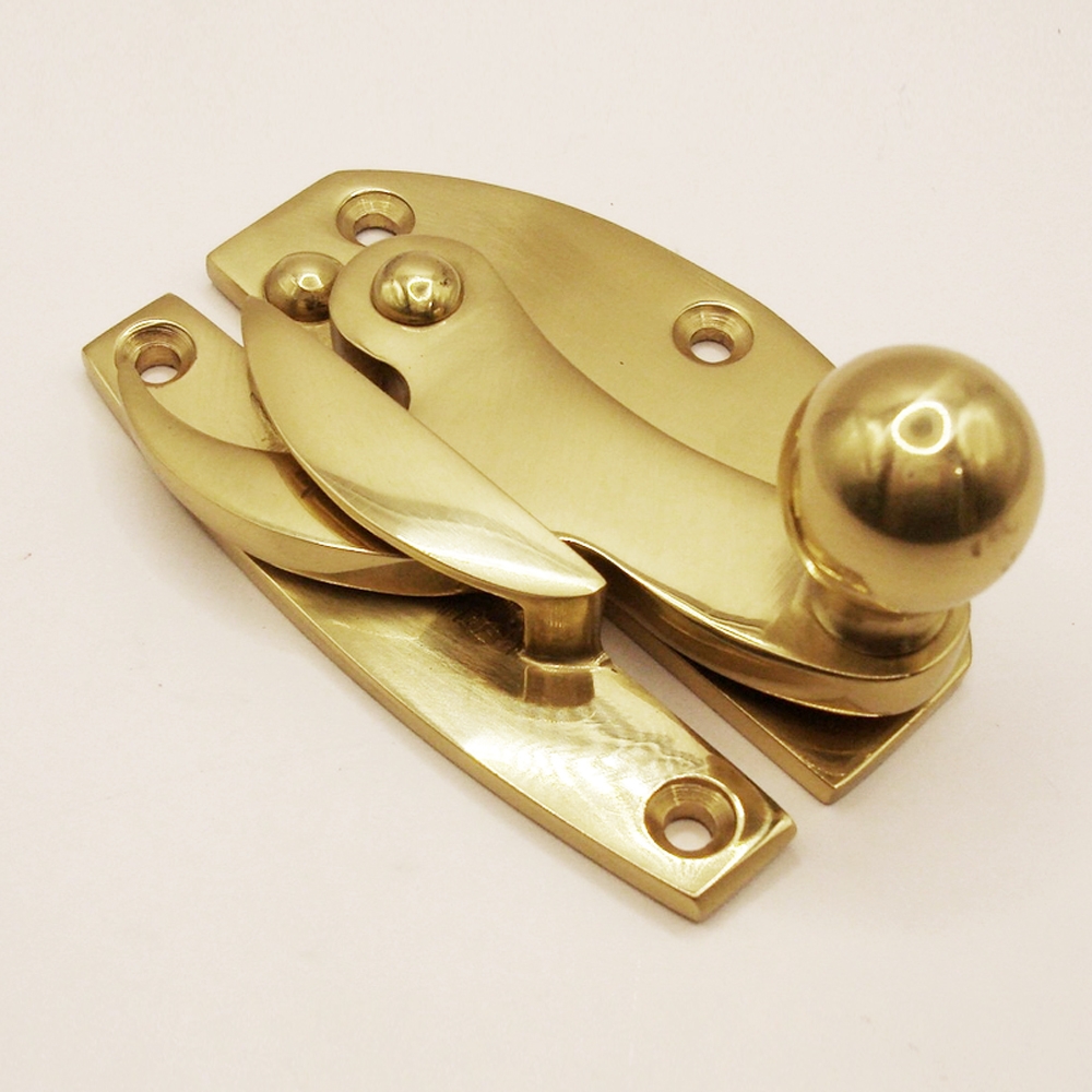 TWC008/PB • Non-Locking • Polished Brass • Forged Heavy Classic Claw Sash Fastener